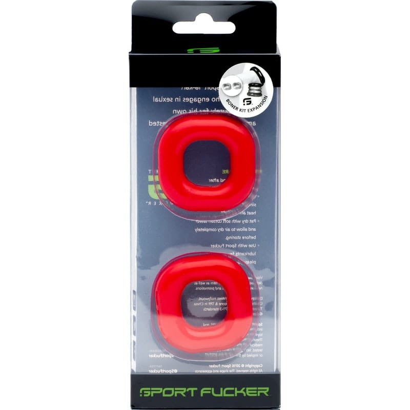 Boner Expansion Pack Red 1.3 Inch Ball Ring Size COCK RING Set