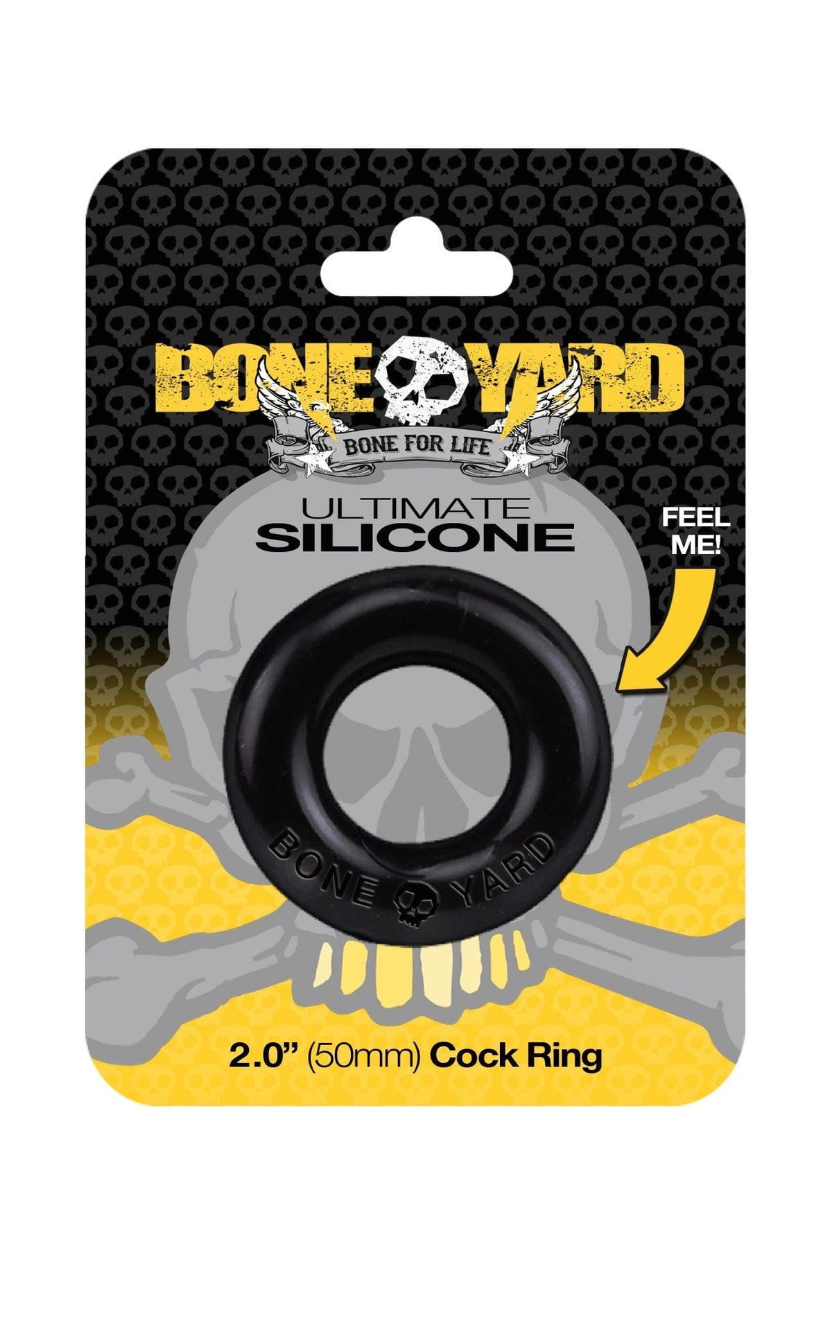 Boneyard Ultimate Silicone Cock Ring Black 20mm Internal Diameter > Cock Ring > Single