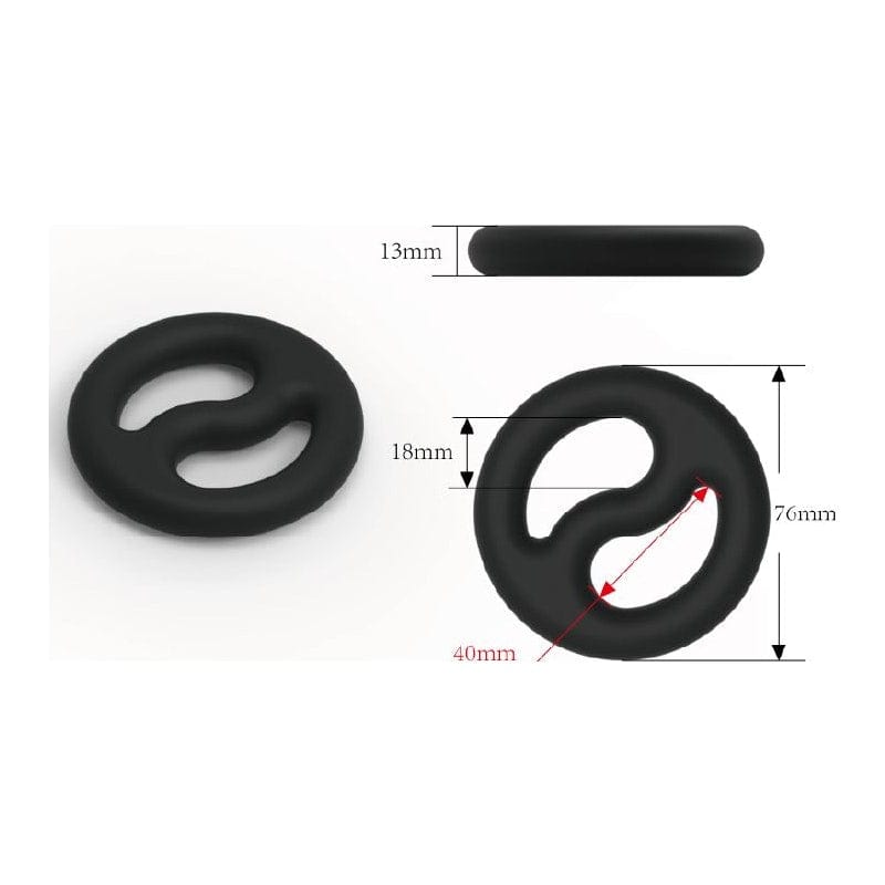 Brutus Yin Yang Silicone Cock and Ball Duo Ring Secondary image