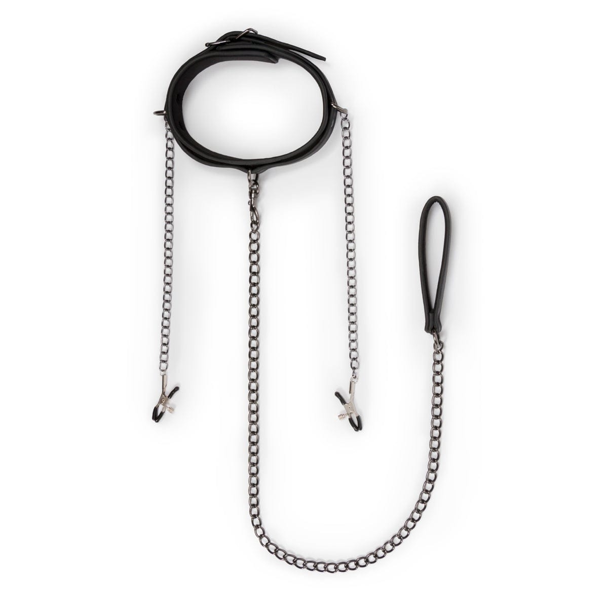 Collar With Nipple Chains Made From Faux Leather Secondary image