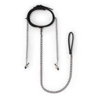 Collar With Nipple Chains Made From Faux Leather > Bondage Gear > Collars & Leashes
