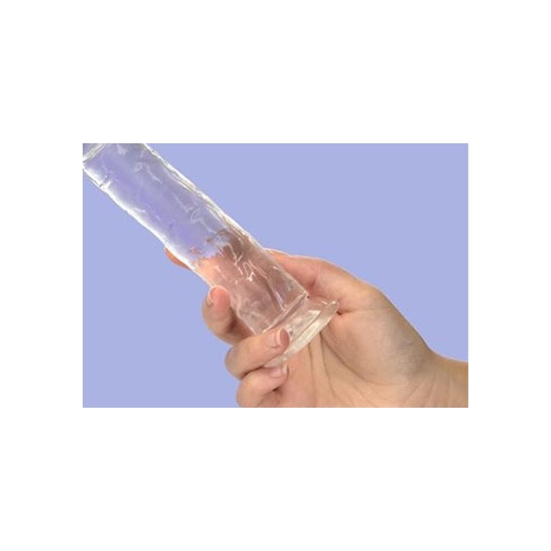 Crystal Dildo Straight 7 Inch Clear Premium Body Safe TPE Secondary image