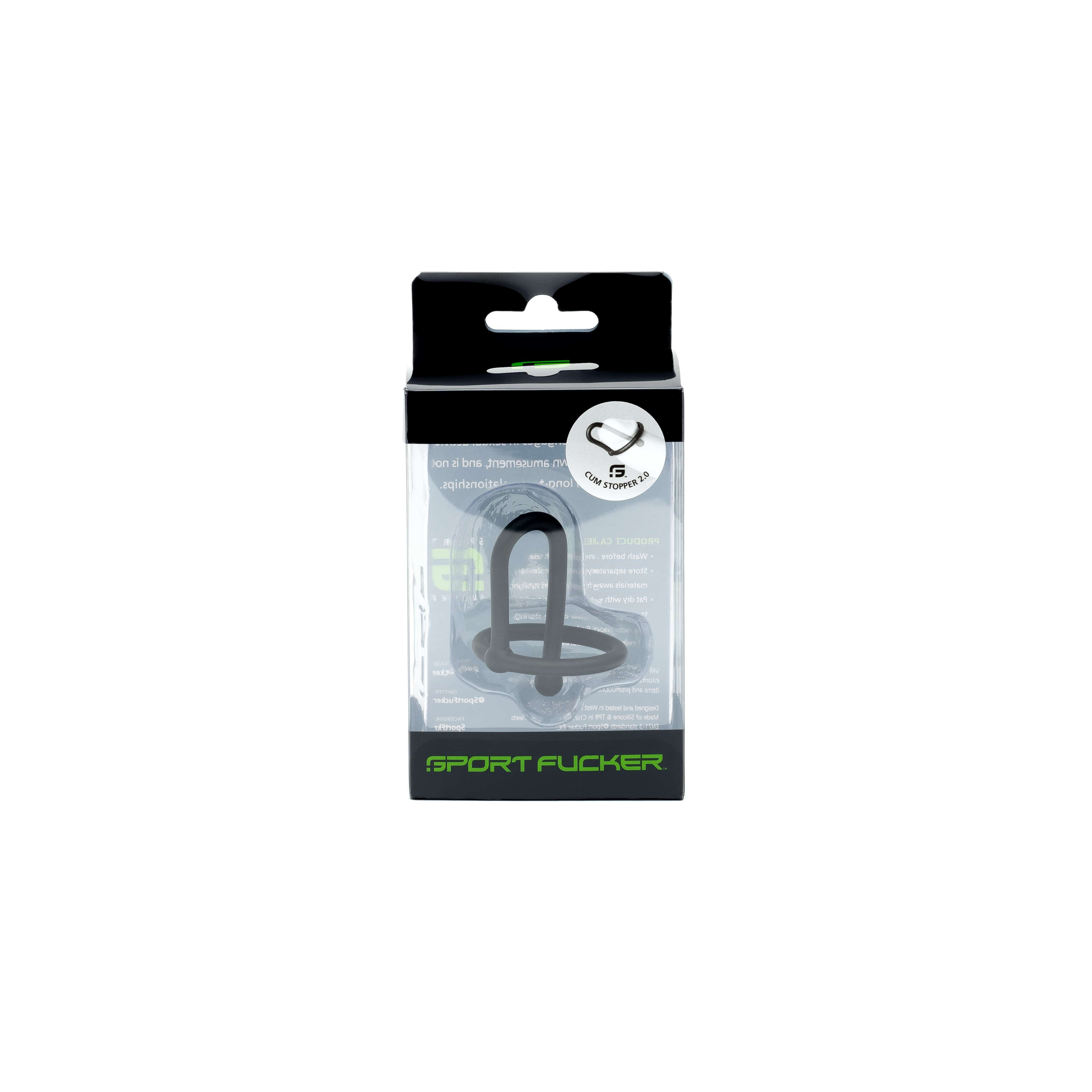 Cum Stopper 2.0 Black - 45mm Insertable Length Silicone Secondary image