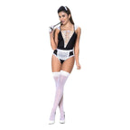 French Maid Three Piece Set Bodysuit with Cross-Over Detail Adult Costume > Clothes > Costumes > Womens