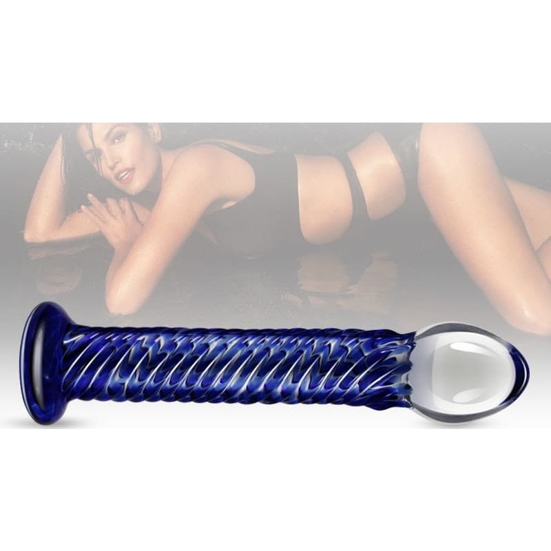 Glass Romance 7 Blue 7.5 Inch Elegant Glass Dildo Secondary image