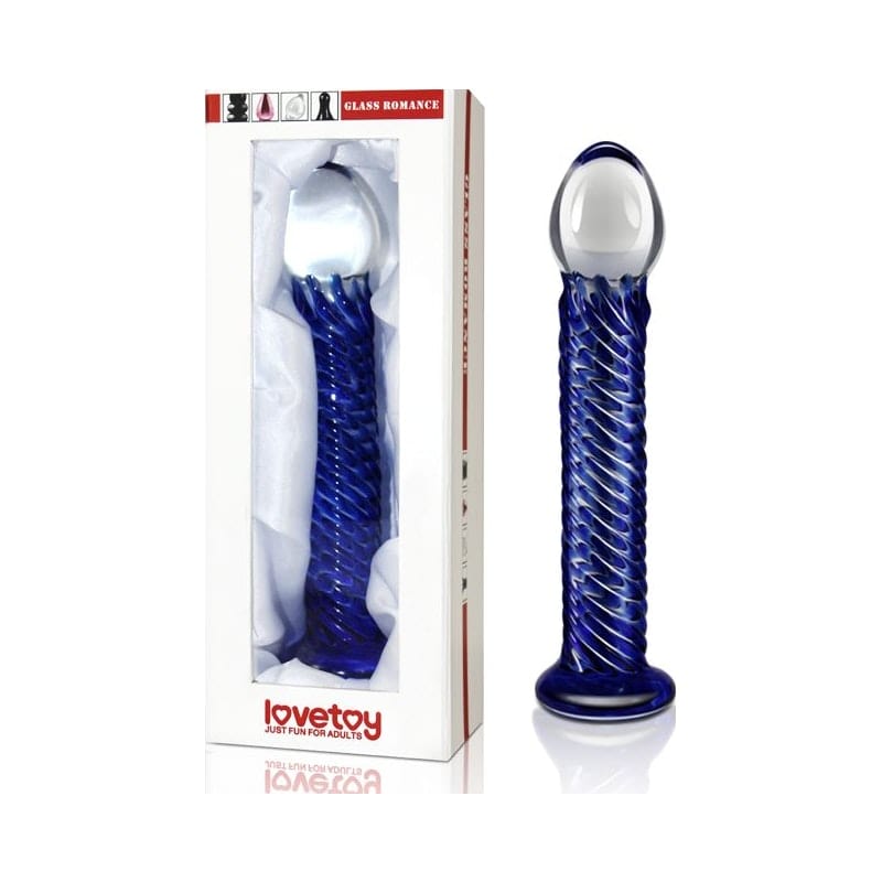 Glass Romance 7 Blue 7.5 Inch Elegant Glass Dildo > Glass > Dildos