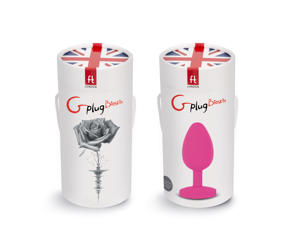 Gplug Large Bioskin Sweet Raspberry 1.54 Inch (3.9cm) Realistic Texture Butt Plug Raspberry > Anal Range > Butt Plugs