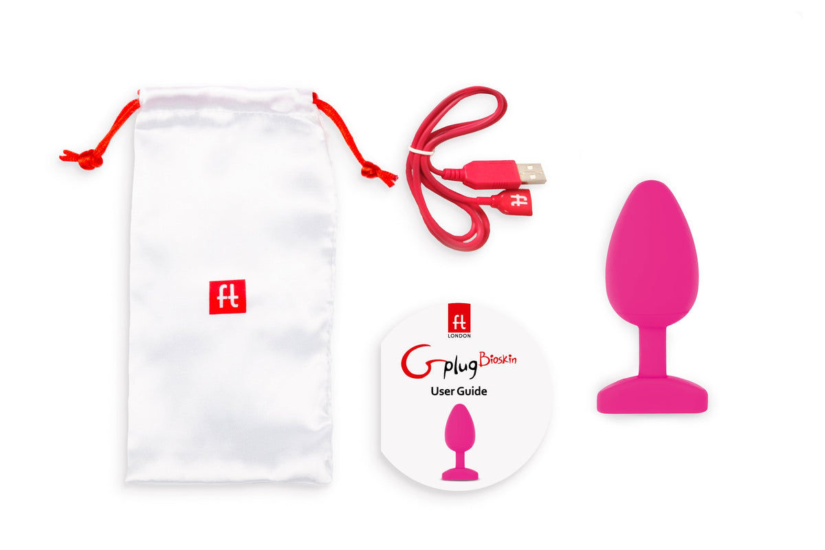 Gplug Large Bioskin Sweet Raspberry 1.54 Inch (3.9cm) Realistic Texture Butt Plug > Anal Range > Butt Plugs