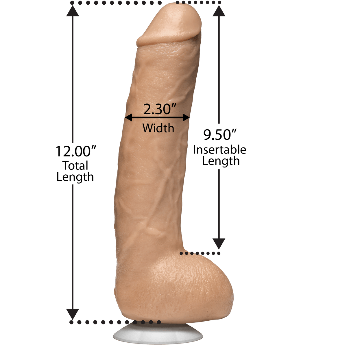 John Holmes Realistic Cock 9.5 Inch with Removable Vac-U-Lock Suction Cup – Dildo > Dildos > Performer Replica