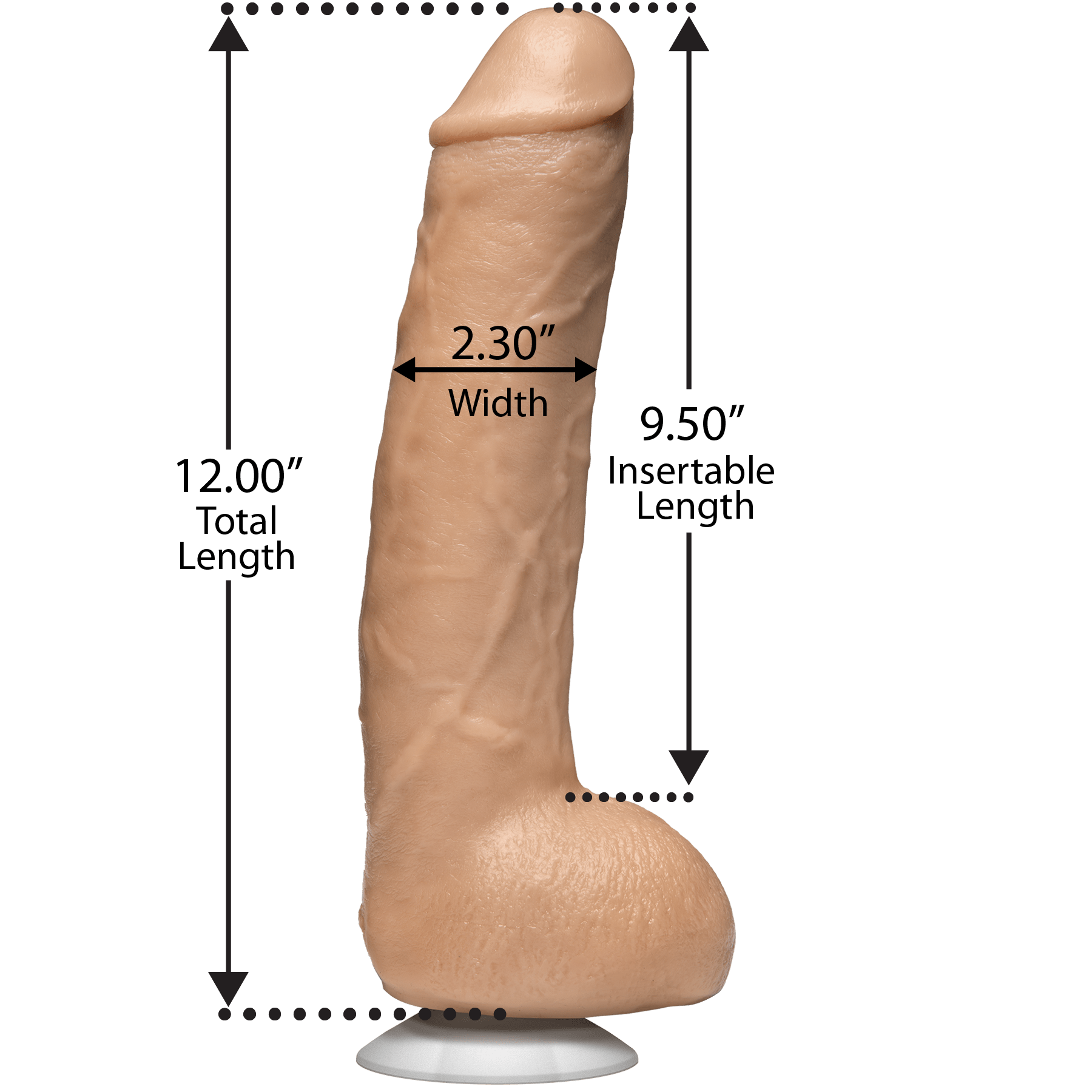 John Holmes Realistic Cock 9.5 Inch with Removable Vac-U-Lock Suction Cup – Dildo > Dildos > Performer Replica