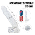 Kennard Dong w Balls Clear L 25cm Long with Suction Base > Dildos > Realistic Dildos