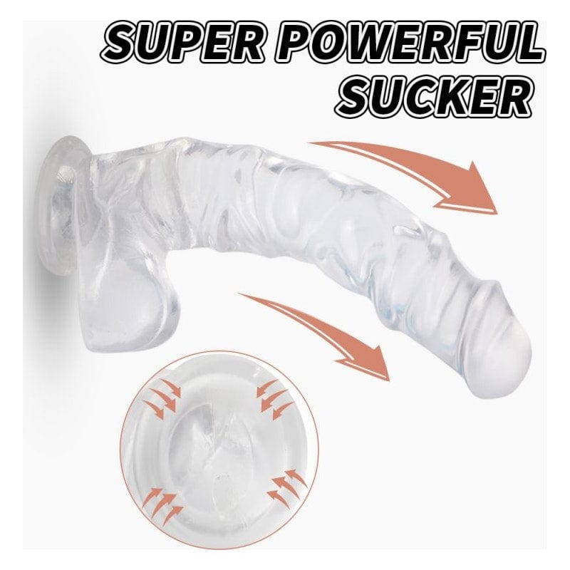 Kennard Dong w Balls Clear L 25cm Long with Suction Base > Dildos > Realistic Dildos