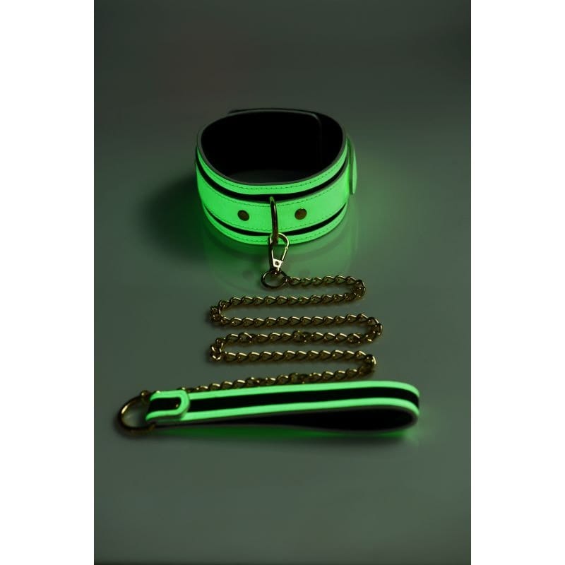 Kink in the Dark Glowing Collar and Lead Set Fluro Green Secondary image