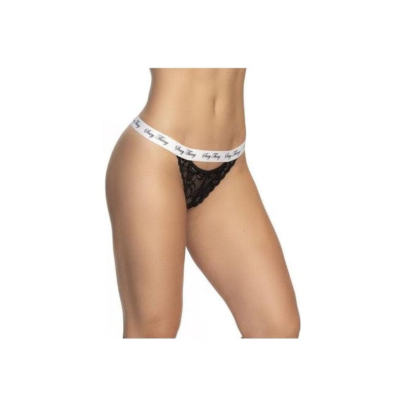 Lace Keyhole V Back Panty in Black > Clothes > Panties Main image