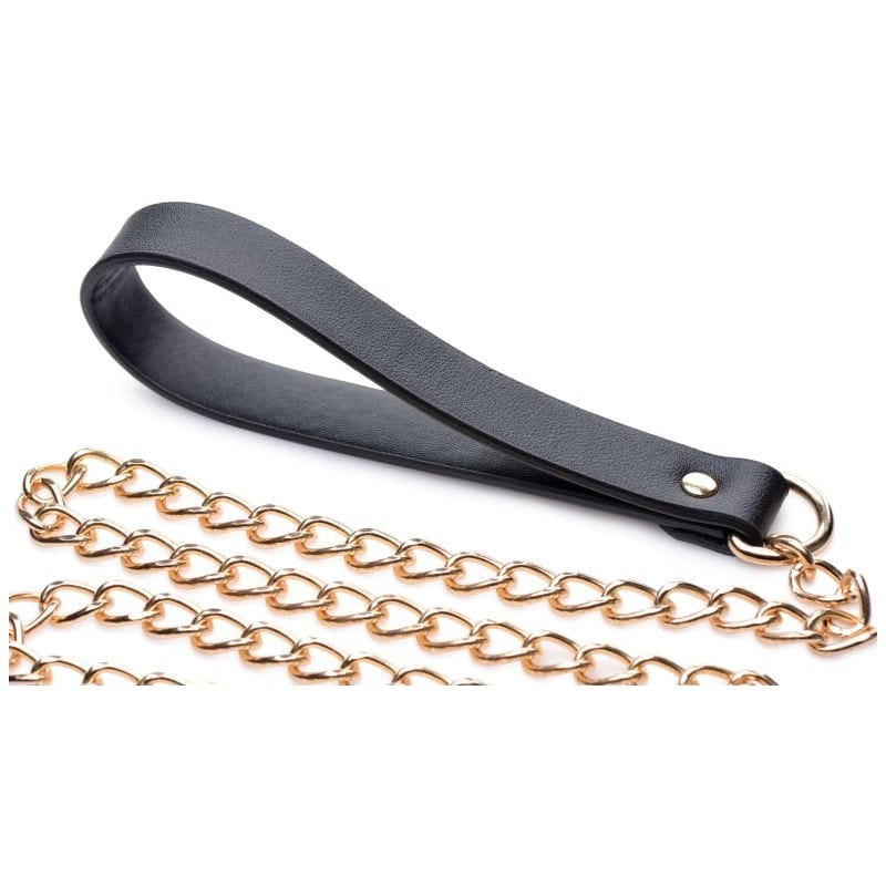 Leashed Lover Black and Gold Chain Leash Adult Bondage Accessory > Bondage Gear > Collars & Leashes Main image