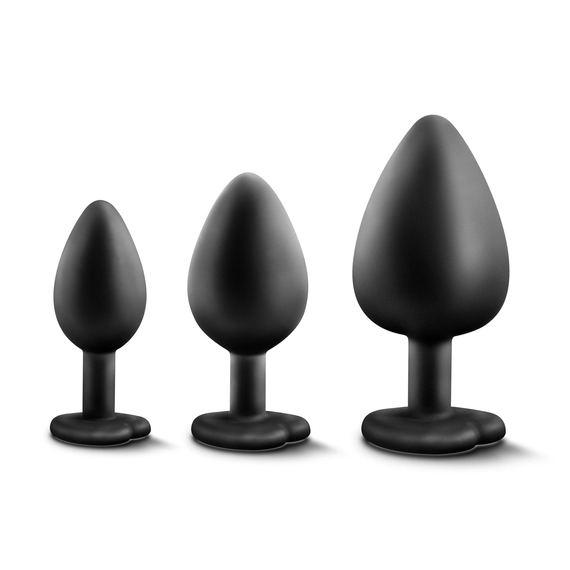 Luxe Bling Plugs Training Kit Black With Rainbow Gems 3 Sizes (3 Inch) > Anal Range > Butt Plug Kits