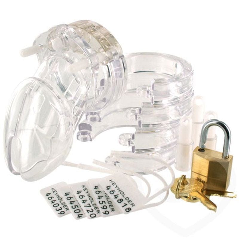 Male Chastity Kit Clear with High-Quality ABS Construction Clear Cages