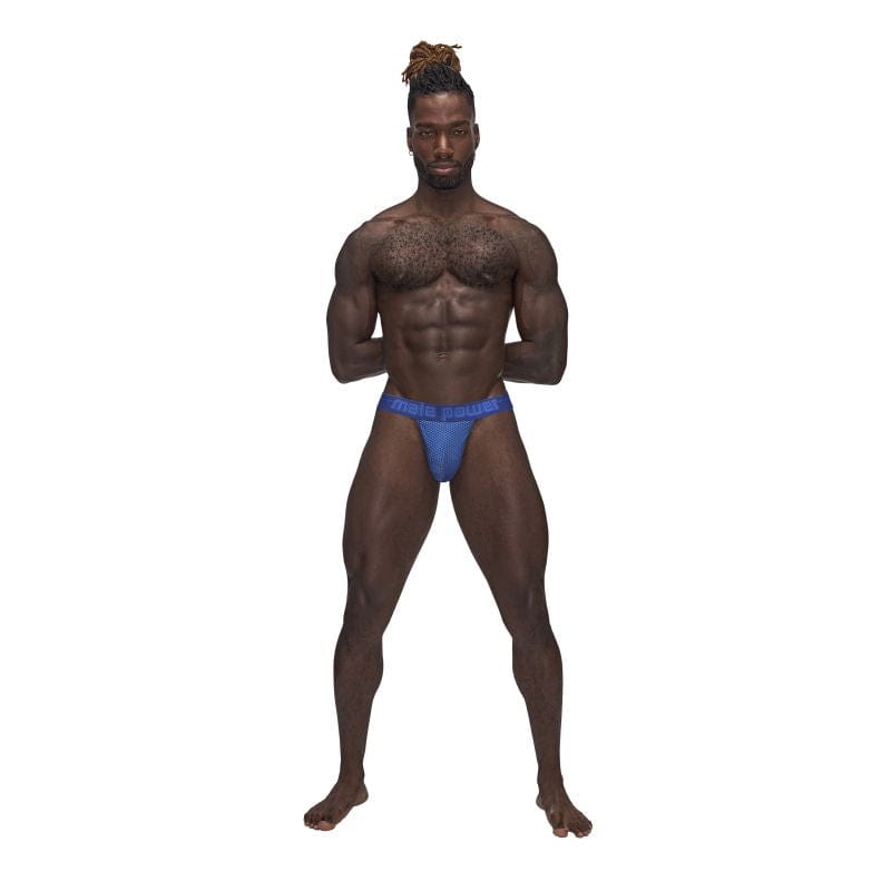Male Power Sexagon Micro V Thong Blue for Men Mens G-Strings