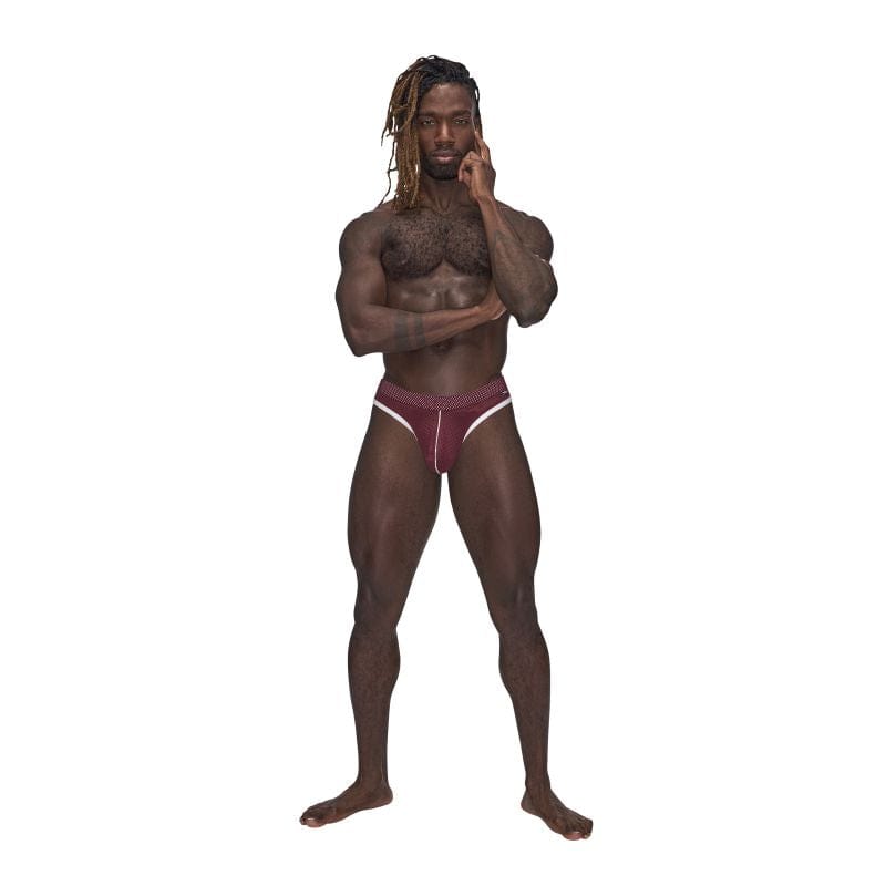 Male Power Sport Mesh Thong Burgundy for Men Mens G-Strings