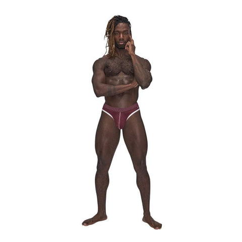 Male Power Sport Mesh Thong Burgundy for Men Mens G-Strings