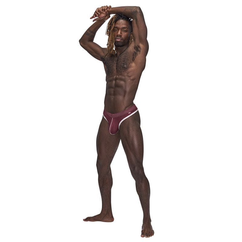 Male Power Sport Mesh Thong Burgundy for Men Mens G-Strings