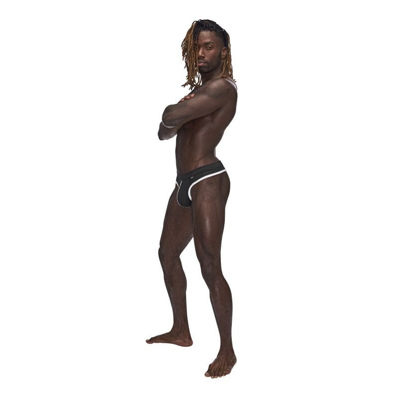 Male Power Sport Mesh Thong in Black for Men Mens G-Strings