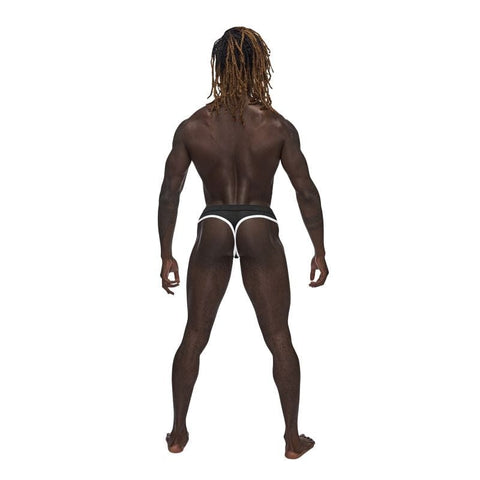 Male Power Sport Mesh Thong in Black for Men Black Large Extra Large Mens G-Strings