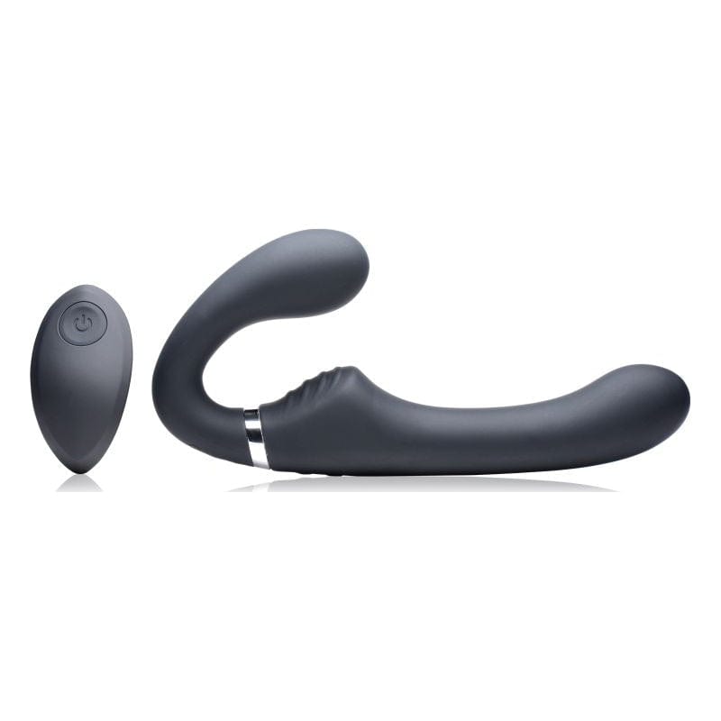 Mighty Rider 10X Strapless Strap-On Black with Remote Control > Realistic Dildos and Vibes > Strapless Strap Ons