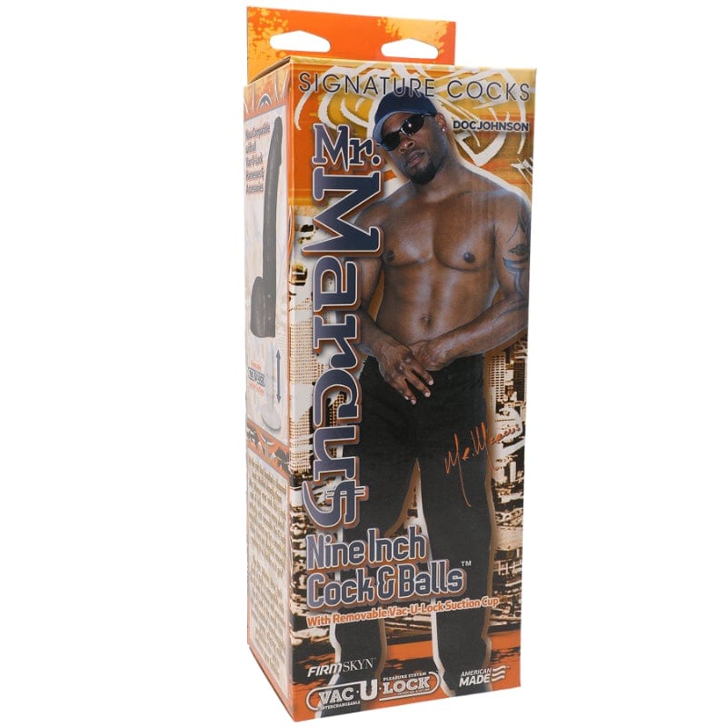 Mr. Marcus 9 Inch Realistic Cock and Balls (Black) – Lifelike Dildo Secondary image