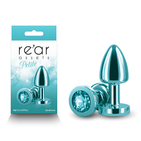 Rear Assets Petite Anal Toy in Teal for Beginners Teal > Anal Range > Jewel Butt Plugs