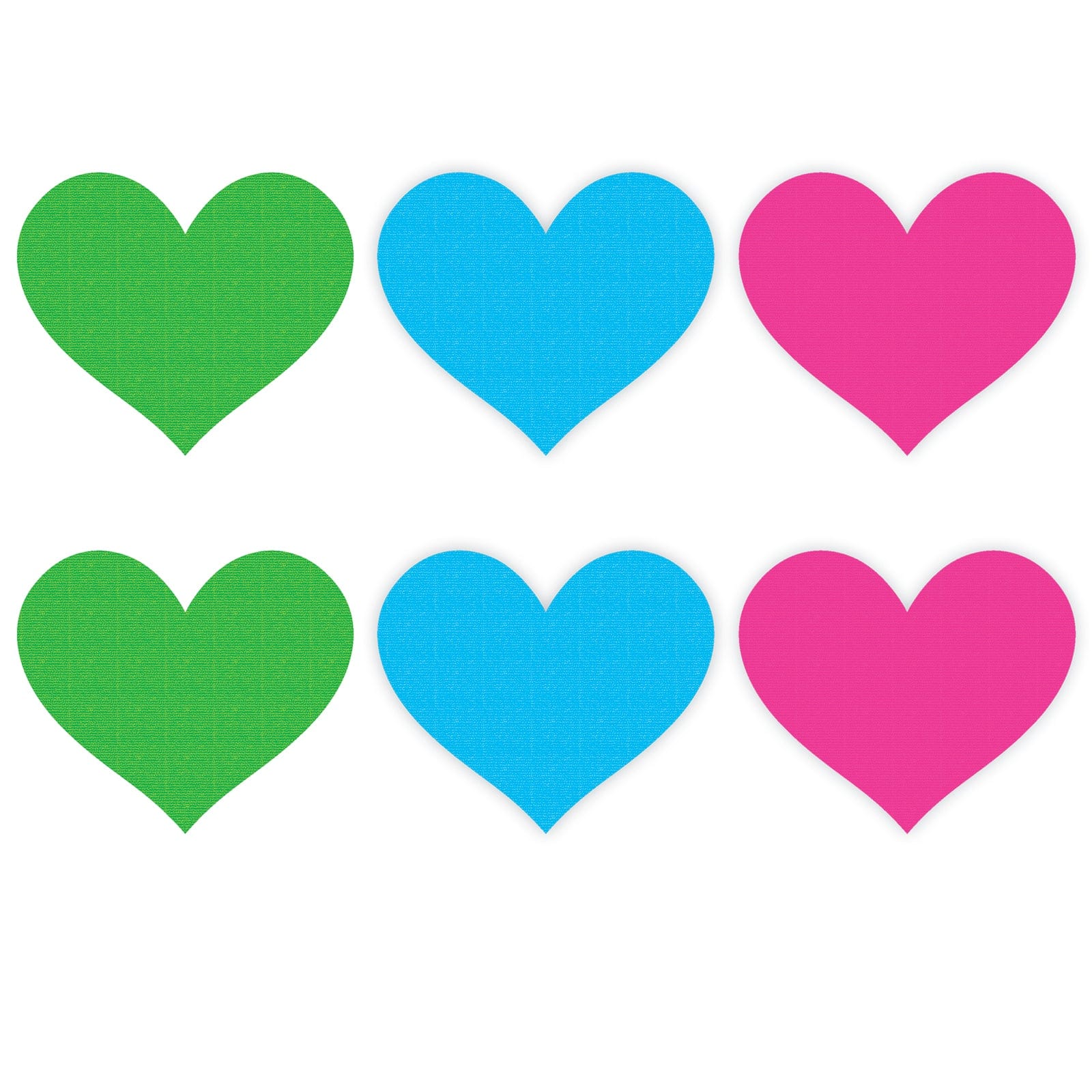 Neon Heart Pasties 3 Pk Green Blue Pink > Clothes > Pasties Main image