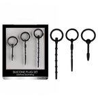 Ouch Urethral Sounding Plug Set Black Set of 3 Sizes > Sex Toys For Men > Sounding Rods