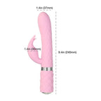 Pillow Talk Lively Pink Rabbit Dual Massager 8 Inch Clitoral Stimulator > Vibrators > Ladies > Rabbit