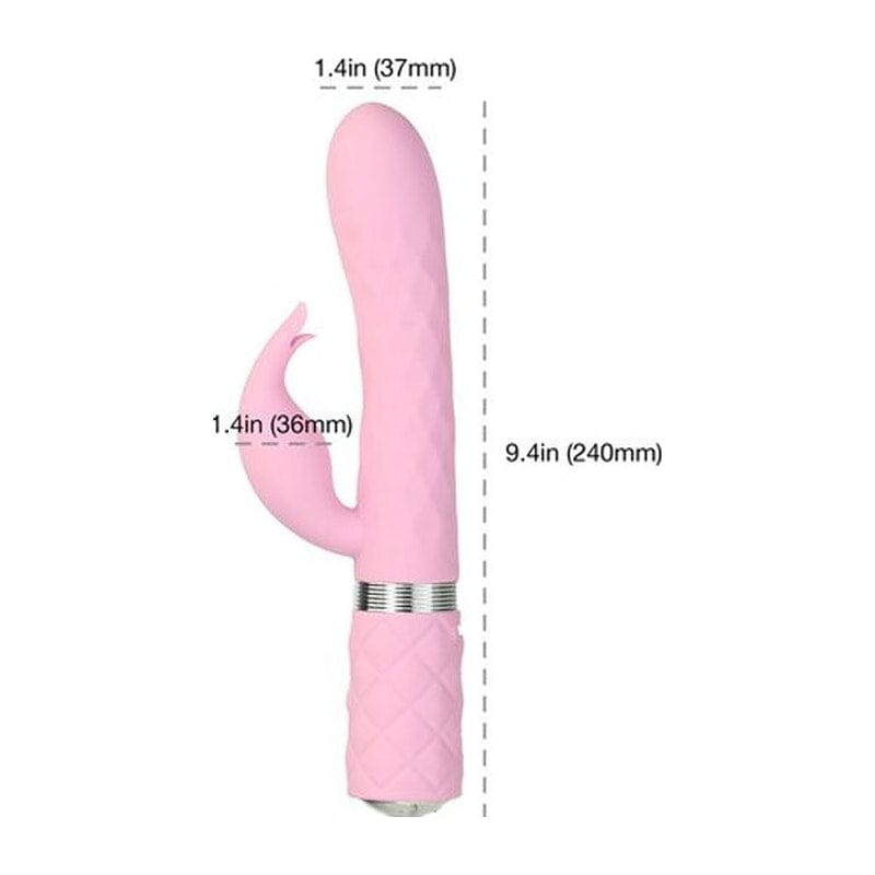 Pillow Talk Lively Pink Rabbit Dual Massager 8 Inch Clitoral Stimulator > Vibrators > Ladies > Rabbit