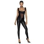 Power Wetlook Overall with Tulle Panel > Clothes > Womens Latex