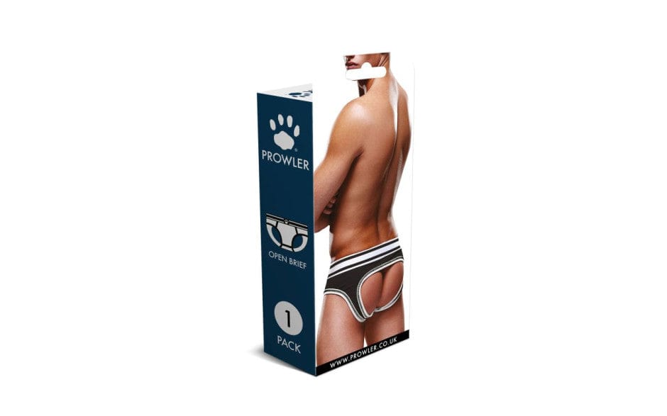 Prowler Open Back Brief Black/White for Bold Comfort Wear > Clothes > Open Back Underwear