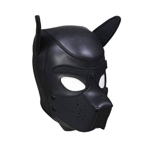 Puppy Play Mask (Black) – Neoprene Rubber Erotic Clothing Mask Black Masks