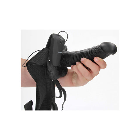 REALROCK Vibrating Hollow Strapon + Balls - 18cm STRAP-ONS