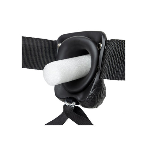REALROCK Vibrating Hollow Strapon + Balls - 18cm STRAP-ONS