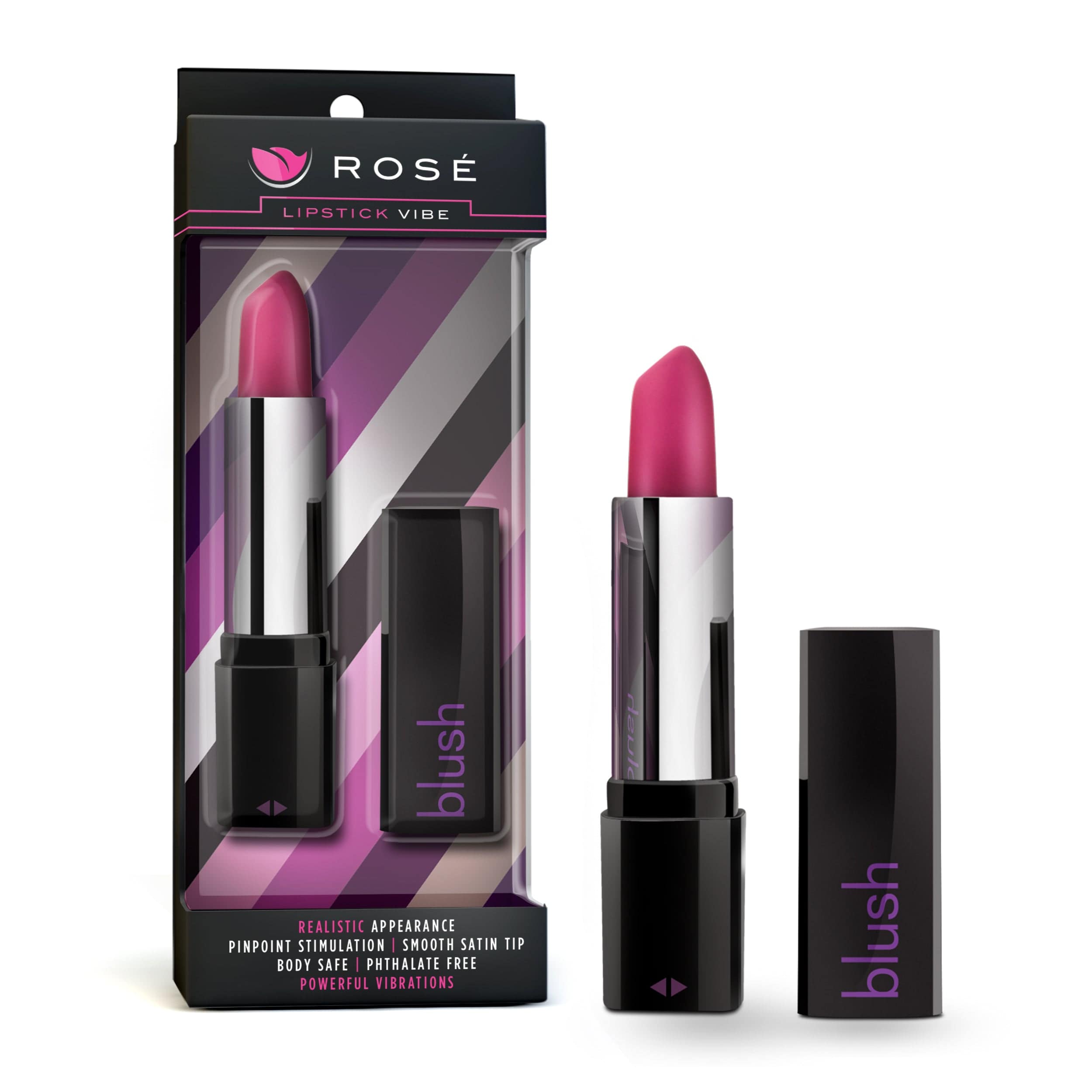 Rose Lipstick Vibe Black 4 Inch Compact Pleasure Toy Secondary image