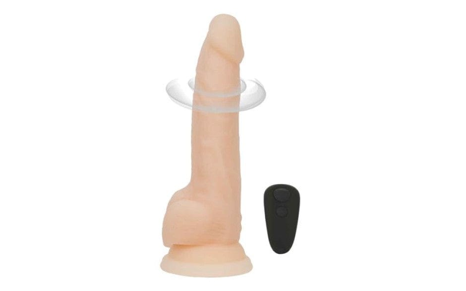 Rotating 8 Inch Vibrating Dildo with Remote in Vanilla > Dildos > Strap On Dildos Main image