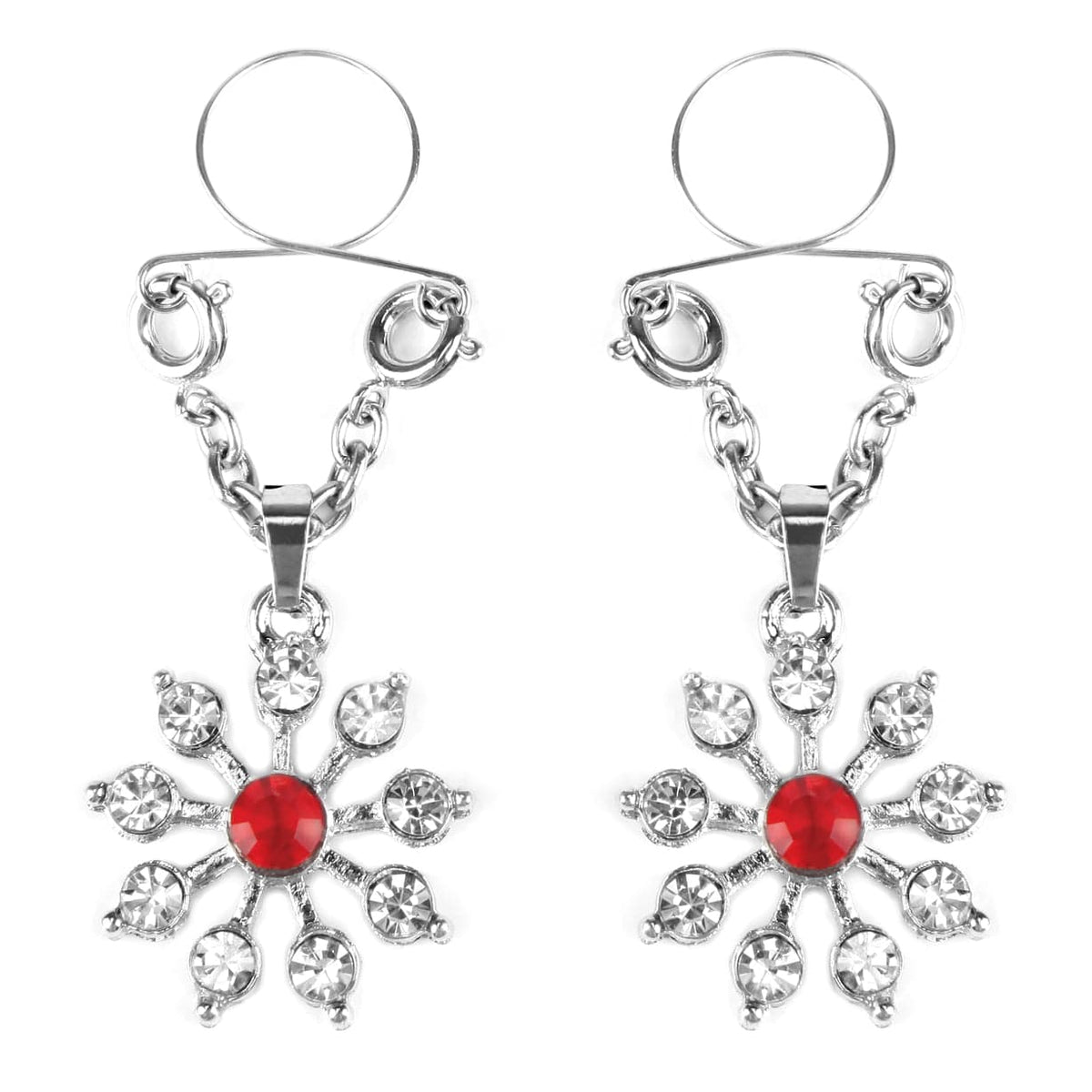 Ruby and Diamond Star Nipple Jewellery with Adjustable Rings > Sex Toys > Nipple Clips