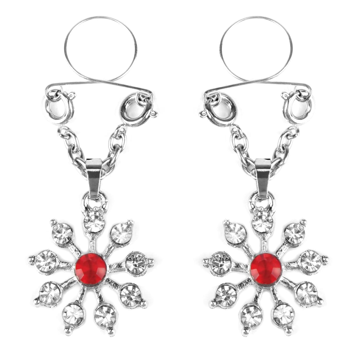 Ruby and Diamond Star Nipple Jewellery with Adjustable Rings > Sex Toys > Nipple Clips