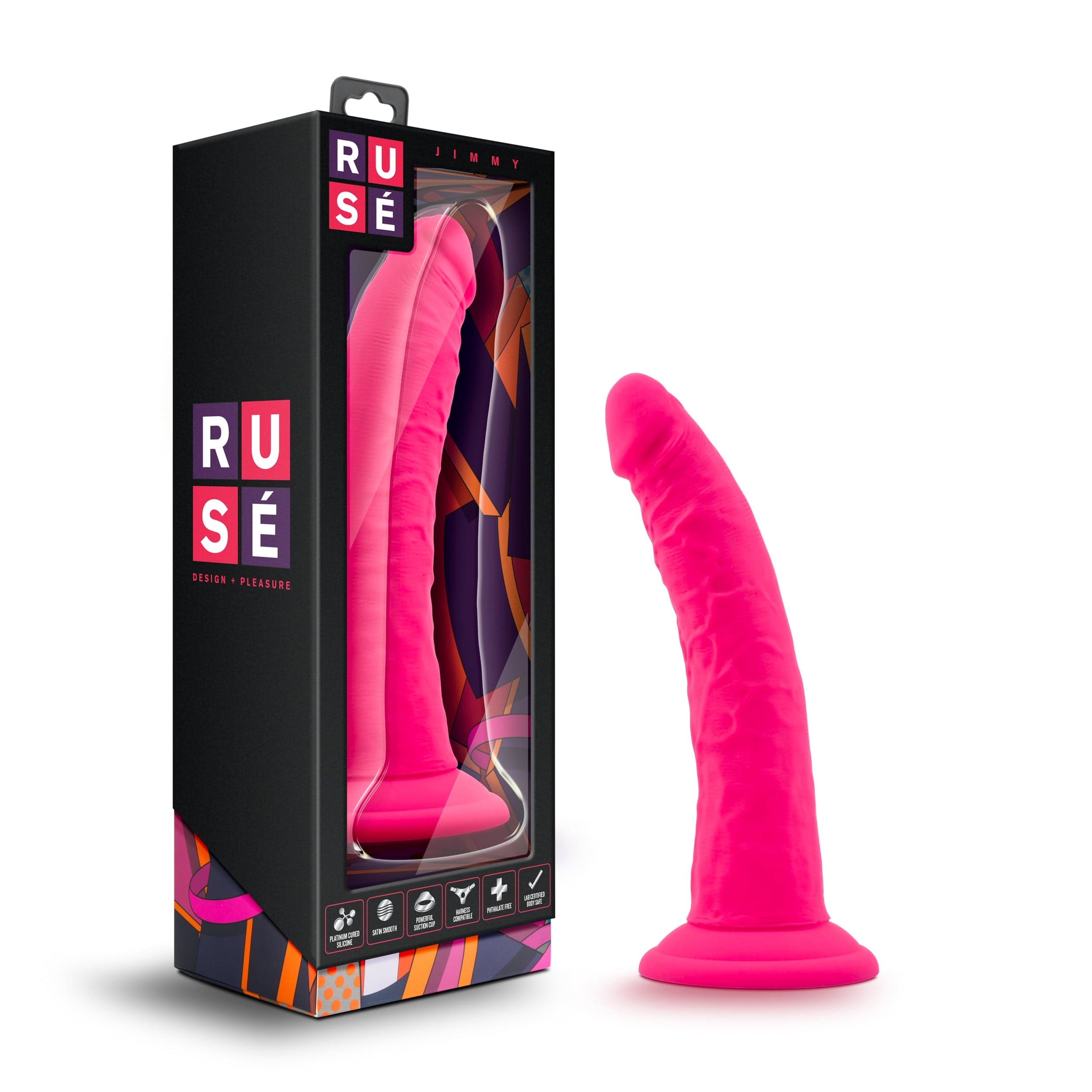 Ruse Jimmy Hot Pink Dildo 7 Inch Insertable Length > Dildos > Realistic Dildos Main image