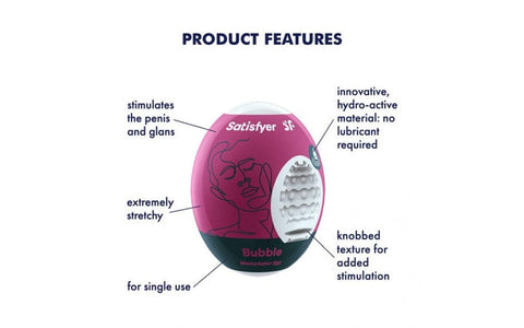 Satisfyer Masturbator Egg Bubble Compact Pleasure Device Strokers - Cup|Egg