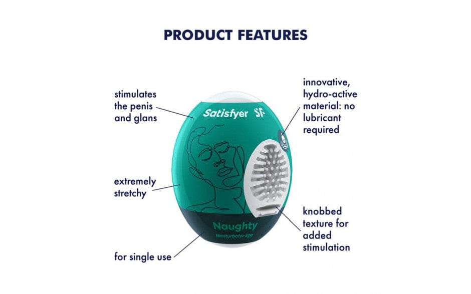 Satisfyer Masturbator Egg Naughty Compact Textured Masturbator Device > Sex Toys For Men > Masturbators Cup