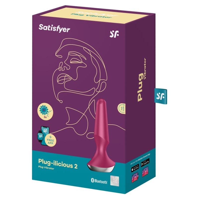 Satisfyer Plug-ilicious 2 Berry 5.3 Inch Pleasure Plug > Anal Range > Vibrating Butt Plugs