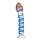Sexus Glass Dildo with Blue Swirls 18cm > Glass > Dildos