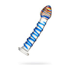 Sexus Glass Dildo with Blue Swirls 18cm > Glass > Dildos