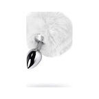 Silver Metal Anal Plug Small with White Faux Fur Tail > Anal Range > Tail Butt Plugs